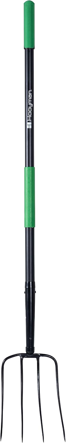 Hooyman 4-Tine & 5-Tine Pitch Forks, Ensilage Fork - Heavy Duty Construction, Ergonomic No-Slip H-Grip Handles, Fiberglass Cores for Gardening, Yardwork, Farming & Outdoors