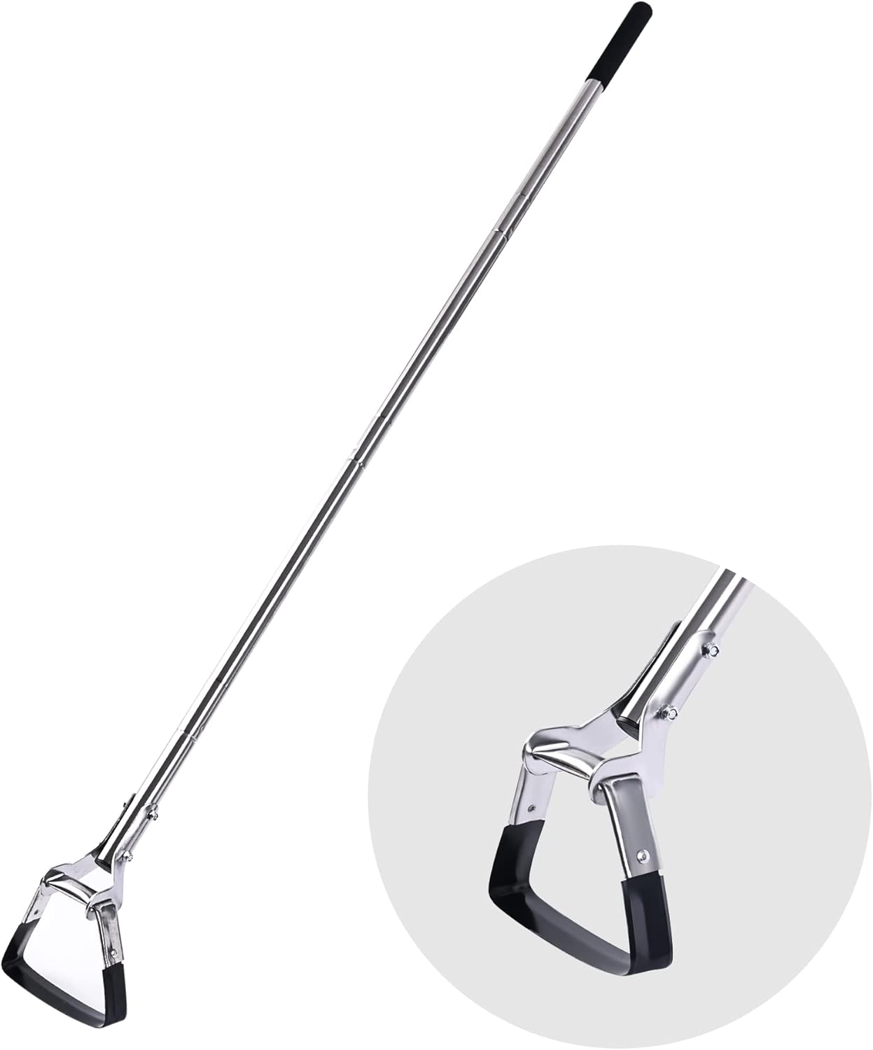 Garden Hoe for Weeding Long Handle Hula Hoe Stirrup Hoe Garden Tool Stainless Steel Poles Adjustable Long Handle Weeding Hoe, 55.9 INCH
