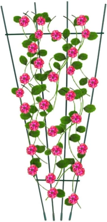 15.7" Green Metal Garden Trellis for Potted Plants, Climbing Plants, Vines, Flowers & Vegetables