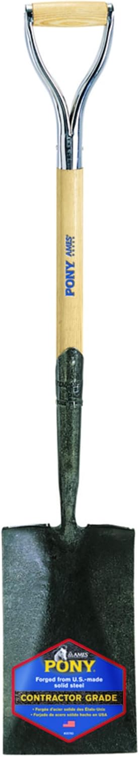 Jackson 1230200 J-450 Solid Shank Garden Spade with Armor D-Grip Hardwood Handle, 27 Inch, Yellow