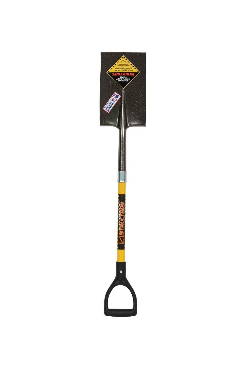49734 STR-S705D 14 Gauge #2 Garden Spade Shovel29" Yellow Fiberglass Handle, D-Grip