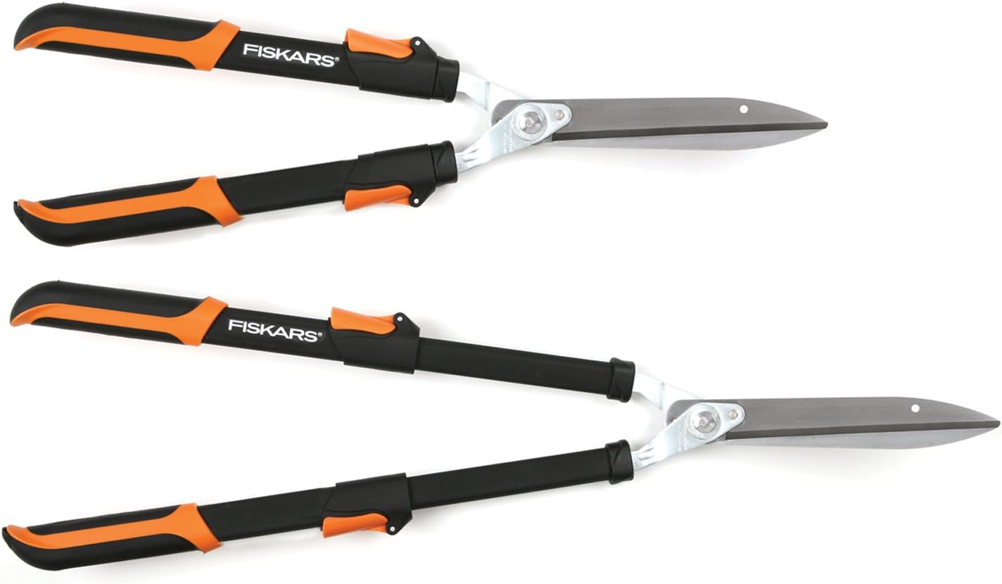 Fiskars 91696935J Telescoping Power-Lever Hedge Shears Cushioned Grip