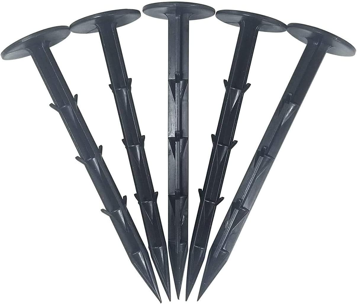 (100-PACK) 4" Heavy Duty Professional Grade Plastic Landscape & Garden Spikes - Multi Use Weed Fabric, Erosion Netting & Tarp Stakes (4" Inch Stake)