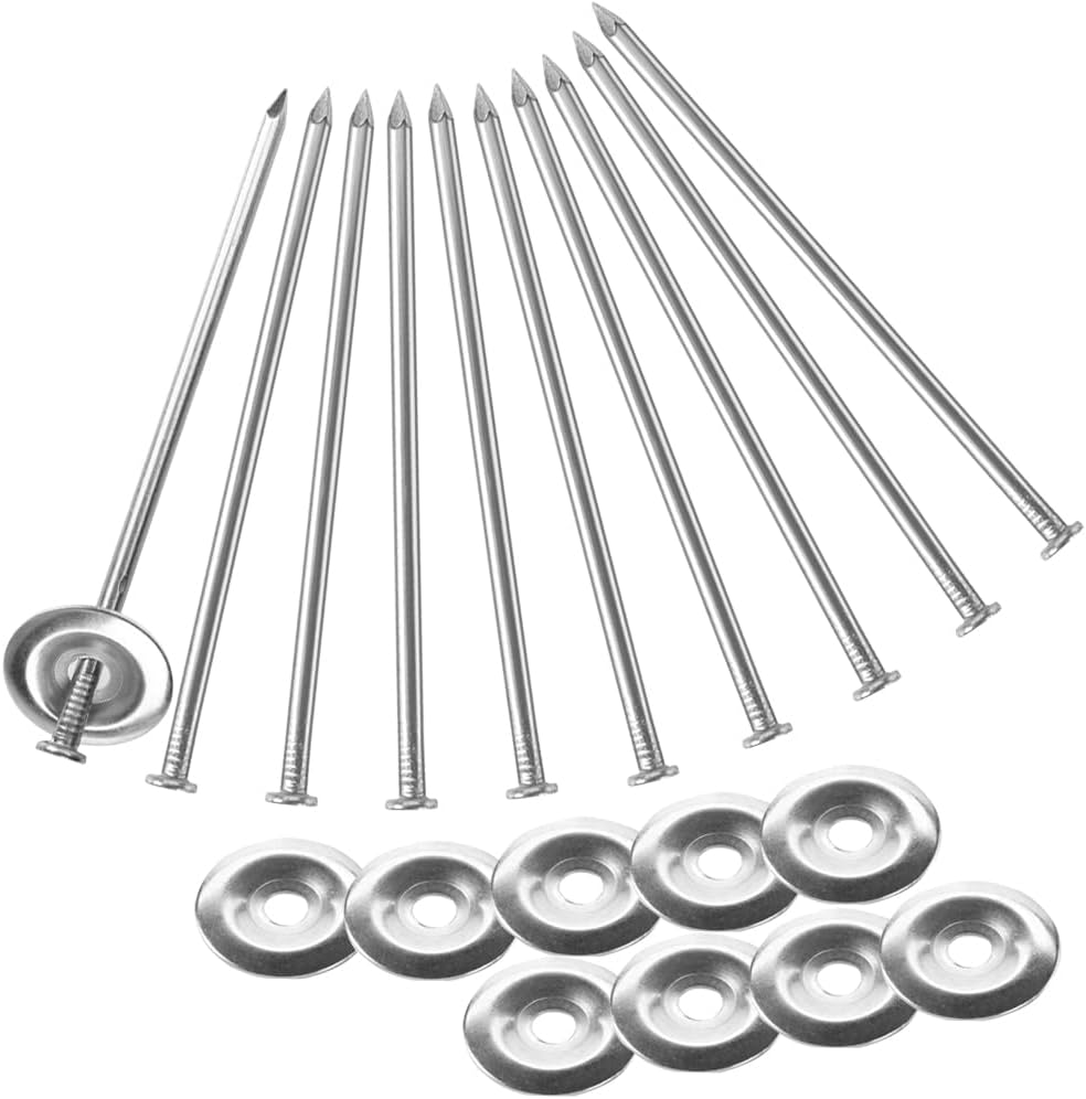 10 Sets Patio Rug Stakes 6 Inches Outdoor Stainless Steel RV Mat Stakes Rug Spikes Patio Ground Stakes for Garden Camp Rug Outside Mat Carpet Tent (10)