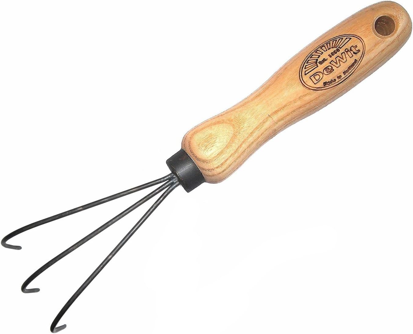 Dewit Spring Tine Cultivator – Handheld Garden Scratch Tool with Tempered Boron Steel & Ash Wood Handle
