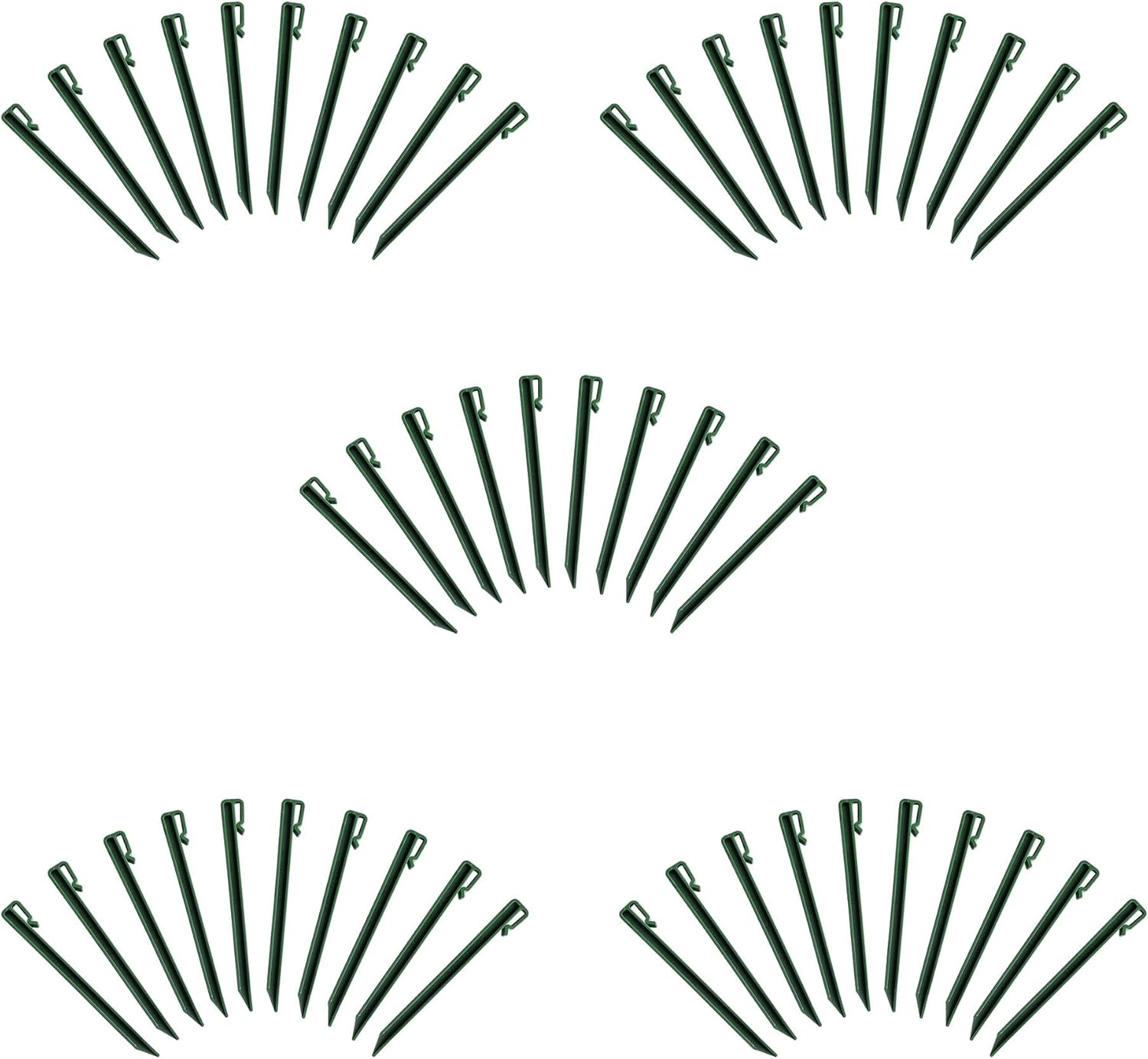 10 Inch Heavy Duty Plastic Landscape Edging Nails, Anchoring Stakes, Edging and Terrace Board Spikes, 20 Pack Green