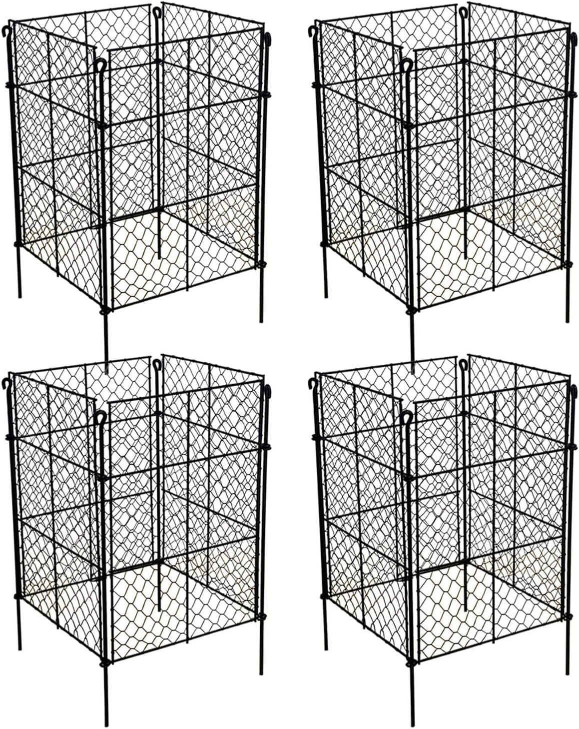 (4 Packs) 12.6" L x 12.6" W x 16" H Plant Protectors from Animals, Plant Cages for Outdoor Plants, Wire Plant Protector, Protection for Your Plants and Seedlings