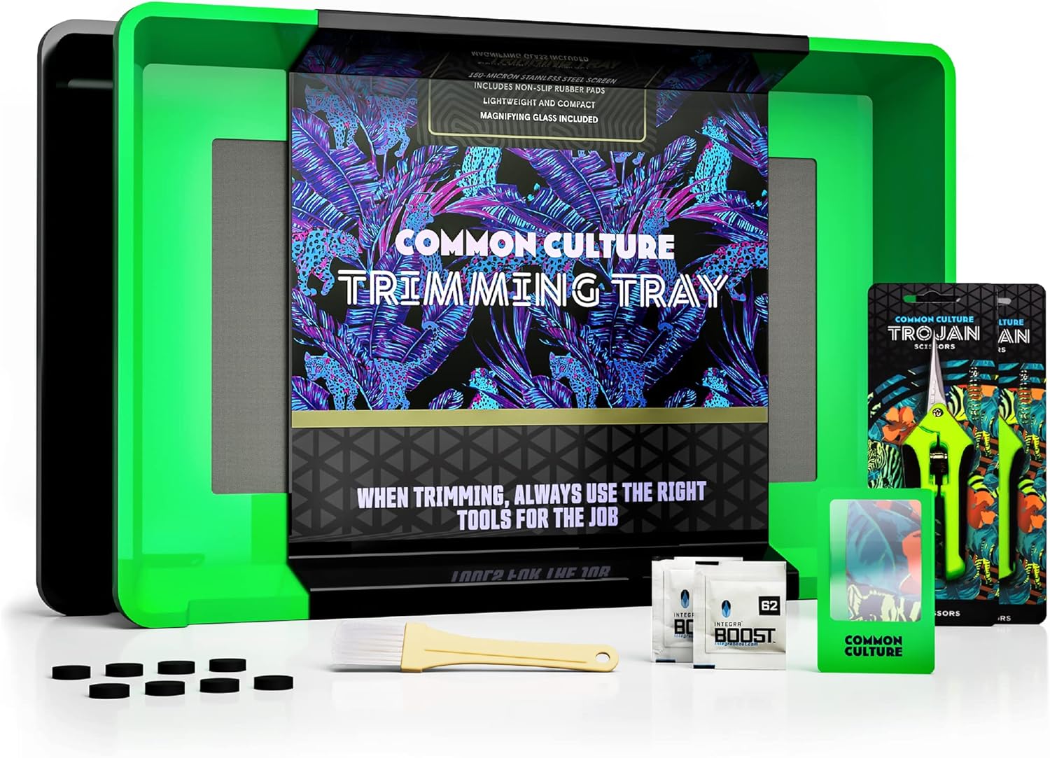 COMMON CULTURE Trim Tray Kit with Trimming Tray 13" x 20", 150 Micron Pollen Screen, Bottom Harvest Bin, Scissors, Herb Plant Flower Dry Sifter Accessories and Supplies Set