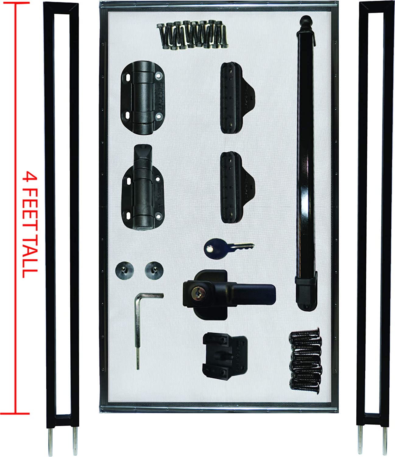 Life Saver Pool Fence GATE48-DIY Pool Fence DIY Self-Closing Gate Kit, Black
